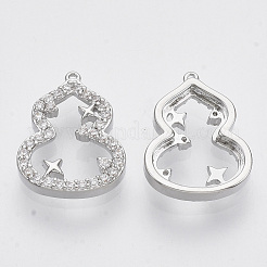 Brass Micro Pave Clear Cubic Zirconia Charms&nbsp;KK-T054-20P-NF