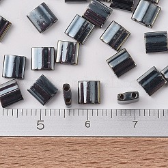 MIYUKIティラビーズ  日本製シードビーズ  2穴  （TL464)ライトガンメタル  5x5x1.9mm  穴：0.8mm  約5900個/500g&nbsp;SEED-MY05-TL0464