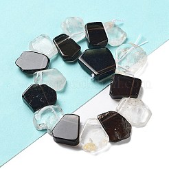 Natural Smoky Quartz and Crystal Quartz Beads Strands&nbsp;G-P528-K04-01