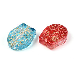 Baking Paint Transparent Glass Beads&nbsp;DGLA-N018-14