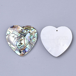 Single-Sided Natural Abalone Shell/Paua Shell Pendants&nbsp;SSHEL-N034-16