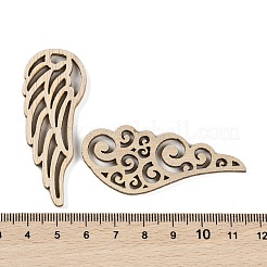 中空木片100個  未完成の木製  ウイング  フローラルホワイト  5.25~5.7x2.1~2.45x0.25cm&nbsp;WOOD-XCP0001-89