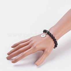 Natural Lava Rock Stretch Bracelets&nbsp;BJEW-JB03771-01