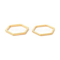 201 ステンレススチールリンクリング  六角  ゴールドカラー  13.5x12x1mm&nbsp;STAS-C030-13A-G