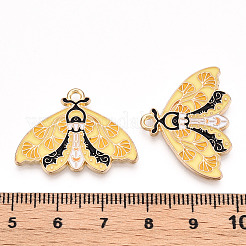 合金エナメルチャーム  バタフライチャーム  ライトカーキ  21x28x1.5mm  穴：1.8mm&nbsp;LS-ENAM-CJC0020-32