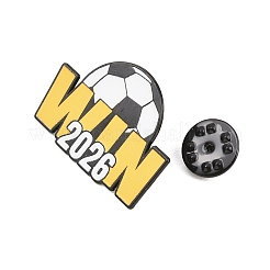サッカーボール型合金エナメルピン  バックパックや衣類用の黒いラペルピン留め具  サッカーで2026勝  22x30mm&nbsp;JEWB-G046-01A