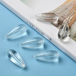 透明なアクリルビーズ  ティアドロップ  透明  37x15mm  穴：2mm  約105個/500g&nbsp;PL6315Y