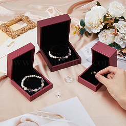 3Pcs 3 Styles PU Leather Jewelry Storage Boxes Sets with Velvet Inside&nbsp;CON-DC0001-05
