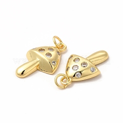 Rack Plating Brass Micro Pave  Cubic Zirconia Pendants&nbsp;KK-B068-46G