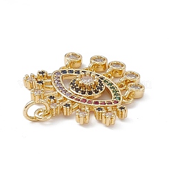 Brass Colorful Cubic Zirconia Pendants&nbsp;KK-E068-VA209-2