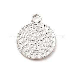 変色しない304ステンレススチールチャーム  フラットラウンドのチャーム  ステンレス鋼色  13x10.5x1mm  穴：2mm&nbsp;STAS-F282-04P
