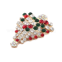 クリスマス 合金 ラインストーン カボション  ゴールドカラー  クリスマスツリー  39.5x28x5mm&nbsp;FIND-U016-03G-04