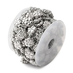 304ステンレススチールフラワーリンクチェーン  ハンダ付け  スプールで  ステンレス鋼色  21x16.5x6.5mm  約5m /ロール&nbsp;CHS-Z004-27P