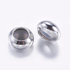真鍮ビーズ  内部のゴムと  スライダービーズ  ロンデル  ミックスカラー  7x3.5mm  穴：2mm&nbsp;KK-K197-B-15