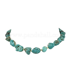 Dyed Natural Magnesite Nuggets Beaded Necklaces&nbsp;NJEW-JN06435