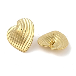 Stripe Theme Ion Plating(IP) 304 Stainless Steel Stud Earrings for Women&nbsp;EJEW-B050-18G-02