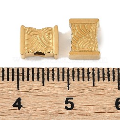 イオンプレーティング（IP）304ステンレスビーズ  長方形  ゴールドカラー  6x7.5x3mm  穴：2mm&nbsp;STAS-M080-02G