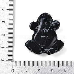 天然の雪の結晶の黒曜石の彫刻ビーズ  半孔  カエル  32~40x28~35x8mm  穴：1.5~3.5mm&nbsp;G-K383-17C