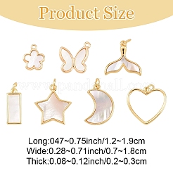 2Pcs Natural Shell Heart Pendants&nbsp;KK-YW0003-73