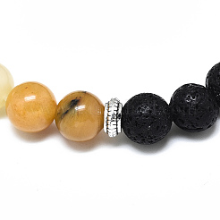 Natural Topaz Jade Beads Stretch Bracelets&nbsp;BJEW-R309-02-A04