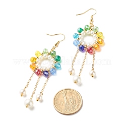 Ring with Chain Tassel Dangle Earrings for Girl Women&nbsp;X1-EJEW-TA00019