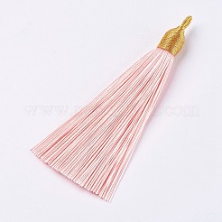 ポリエステルタッセルビッグサイズペンダントトップパーツ  ミックスカラー  85~90x9~10mm  穴：3mm&nbsp;FIND-I007-A