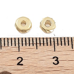 真鍮ビーズ  カドミウムフリー＆鉛フリー  フラットラウンド  24KGP本金メッキ  4.5x2mm  穴：1.5mm&nbsp;KK-M288-08G-B