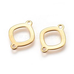 304ステンレススチールリンクコネクター  菱形  ゴールドカラー  14x19x1mm  穴：1.6mm&nbsp;STAS-E447-04G