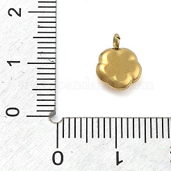 イオンプレーティング（IP）304ステンレススチールチャーム  花のチャーム  14KGP本金メッキ  10.5x9x2.5mm  穴：1.6mm&nbsp;STAS-P379-03D-G
