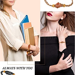 4Pcs 2 Colors Adjustable Braided Waxed Cord Macrame Pouch Bracelet Making&nbsp;MAK-CJ0001-18