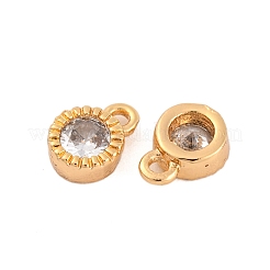 Brass Micro Pave Clear Cubic Zirconia Charms&nbsp;KK-Z066-03G