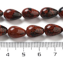 天然石マホガニーオブシディアンビーズ連売り  ティアドロップ  12x8mm  穴：1.2mm  約33~34個/連  15.16~16.54''（38.5~42センチメートル）&nbsp;G-B106-A17-02