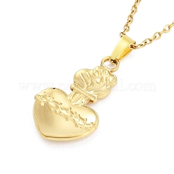 Sacred Heart 304 Stainless Steel Pendant Necklaces&nbsp;NJEW-G083-02D-G