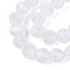 Transparent Crackle Glass Beads Strands&nbsp;GLAA-N053-10mm-11