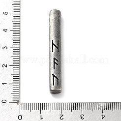 レトロな304ステンレススチールペンダント  ルーン文字のチャームが付いた長方形  アンティークシルバー  46x6.5x5.5mm  穴：3mm&nbsp;STAS-V008-32AS-09