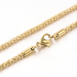 304ステンレススチールポップコーンチェーンネックレス  カニカン付き  ミックスカラー  15.7インチ（39.9cm）x2.5mm&nbsp;NJEW-J032-22