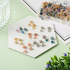 80Pcs 8 Style 304 Stainless Steel Stud Earring Findings&nbsp;STAS-PJ0001-40