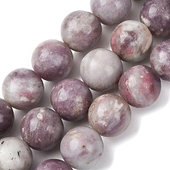 Natural Lepidolite/Purple Mica Stone Beads Strands&nbsp;G-A310-A01-16mm