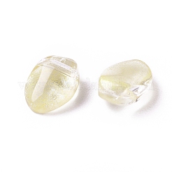 ガラスチャーム  オーバル  淡いチソウ  8x6x4mm  穴：1mm&nbsp;GLAA-H016-13M-13