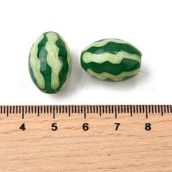 手作りランプワークビーズ  スイカ  グリーン  20~21x14~15mm  穴：2mm&nbsp;X-LAMP-S079-11