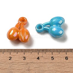 メッキ不透明アクリルパーツ  ABカラー  フルーツ  ミックスカラー  21.5x17x8mm  穴：2.5mm  500個/ 500g&nbsp;OACR-E039-51