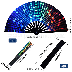 1Pc Luminous Bomboo & Cloth Fans&nbsp;AJEW-SP0003-78D