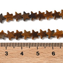 天然石タイガーアイビーズ連売り  スター  6x6x2mm  穴：0.7mm  約72個/連  14.96''（38センチメートル）&nbsp;G-F817-A06-01