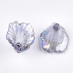 透明なアクリルビーズキャップ  ABカラー  花  ミックスカラー  10x12x12mm  穴：1.2mm  約1960個/500g&nbsp;TACR-T007-01