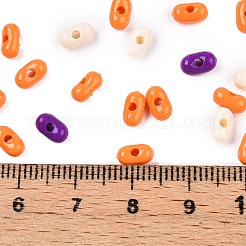不透明なアクリルビーズ  ピーナッツ  ミックスカラー  6.5x4x3mm  穴：1.5mm  約9998個/500g&nbsp;MACR-T048-02M-17