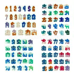 DIYペンダントシリコンモールド  レジン型  UVレジン用  エポキシ樹脂ジュエリー作り  数字0~99  ホワイト  135x111x4mm  穴：2.5mm  内径：25x10~22mm  4個/セット&nbsp;DIY-A034-22