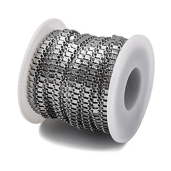 304ステンレススチール楕円リンクチェーン  溶接されていない  スプールで  ステンレス鋼色  5x7x1.5mm&nbsp;CHS-B006-09P