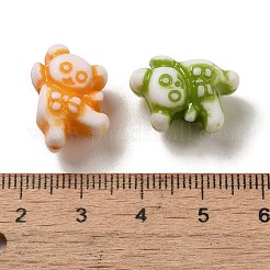 不透明なアクリルの欧州大きな穴ビーズ  クラフトスタイル  クマ  ミックスカラー  18x12.5x10.5mm  穴：5.2mm  510個/ 500g&nbsp;OACR-E039-37