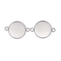 201 Stainless Steel Cabochon Connector Settings&nbsp;STAS-F191-15S-H