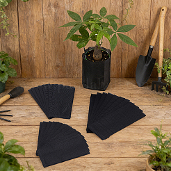 150個 3スタイル 長方形 不織布 植物栽培バッグ  植物用品  ブラック  150~195x65~80x1mm  50個/スタイル&nbsp;FIND-BC0019-79